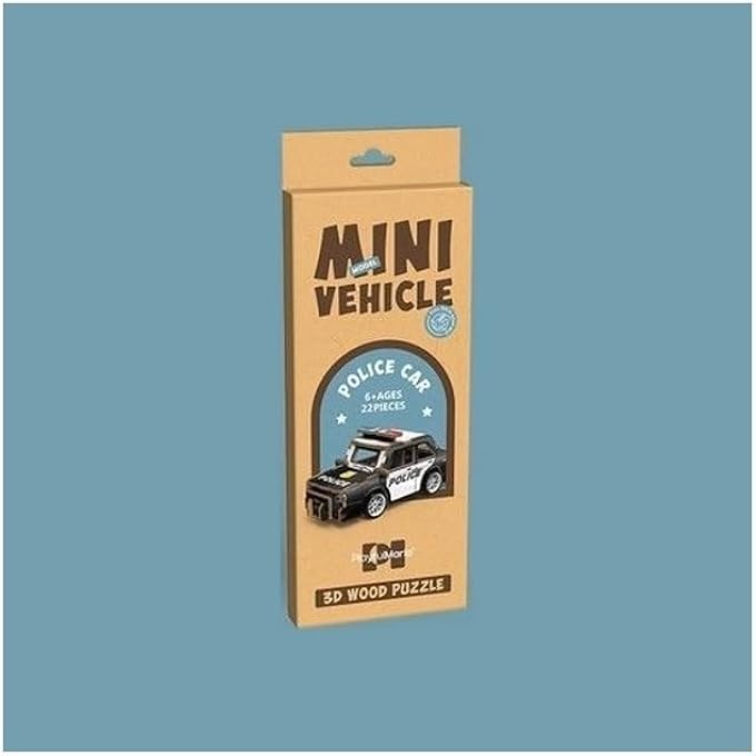 WOODEN PUZZLE 3D VEHICLES WOODEN PUZZLE VEHICLES WITH REVERSE FUNCTION (POLICE CAR) - Image 2